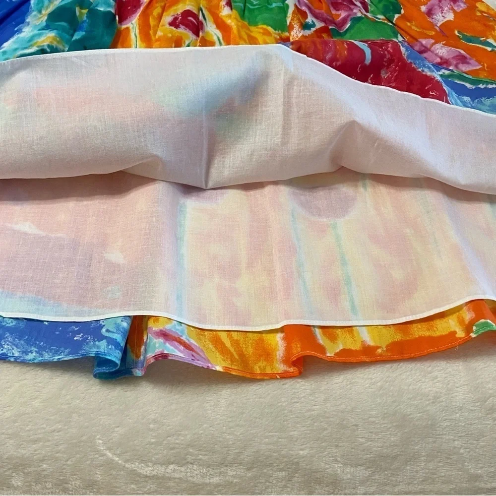 LAUREN RALPH LAUREN / Water Colored Pin Tucked Skirt Size 8P Petite